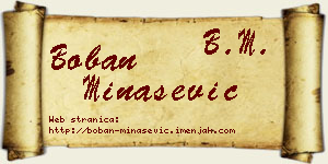 Boban Minašević vizit kartica